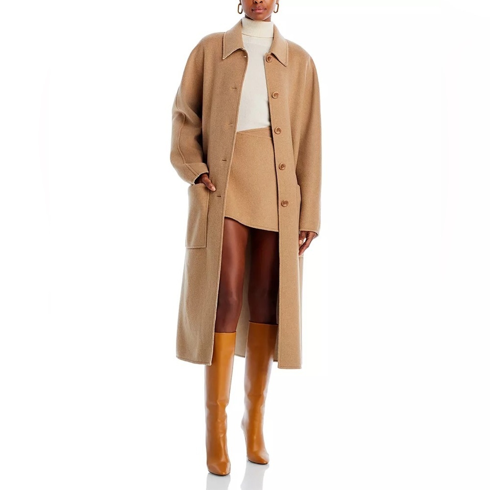 NWT Proenza Schouler White Label Reversible Double Face Coat Wool Tan Ivory Sz M
